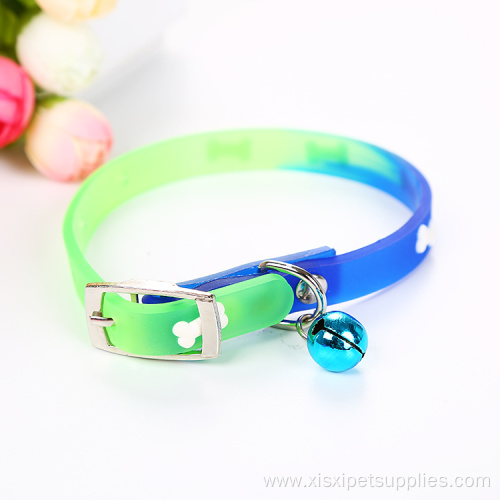 Print Pattern Adjustable Collar with Bell Pet Collar